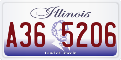 IL license plate A365206