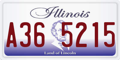 IL license plate A365215