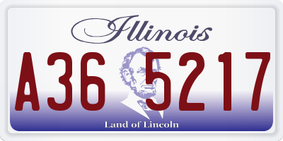 IL license plate A365217