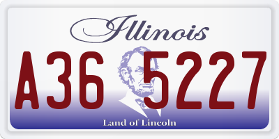 IL license plate A365227
