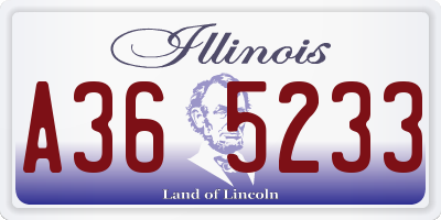 IL license plate A365233