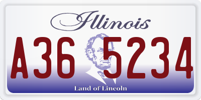 IL license plate A365234