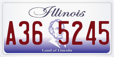 IL license plate A365245