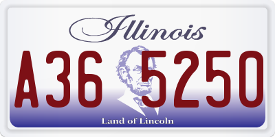 IL license plate A365250