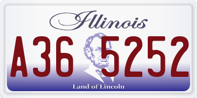 IL license plate A365252