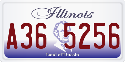 IL license plate A365256