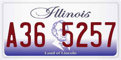 IL license plate A365257