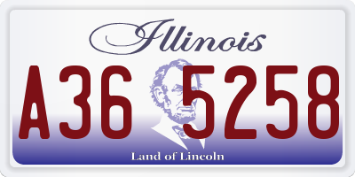 IL license plate A365258