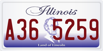 IL license plate A365259