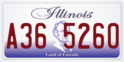 IL license plate A365260