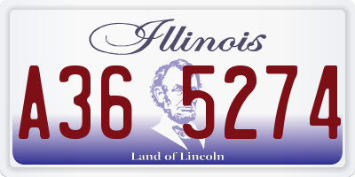 IL license plate A365274