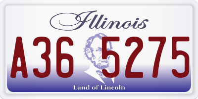 IL license plate A365275