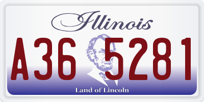 IL license plate A365281