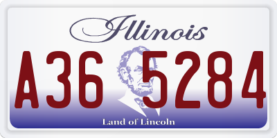 IL license plate A365284