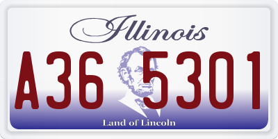 IL license plate A365301