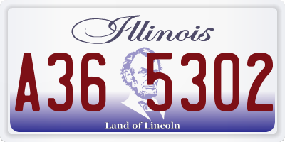 IL license plate A365302