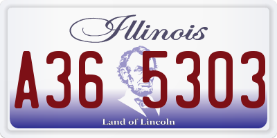 IL license plate A365303