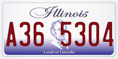 IL license plate A365304