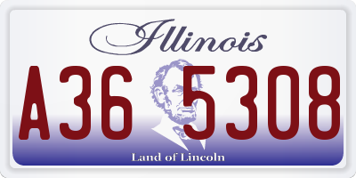IL license plate A365308