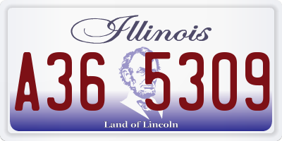 IL license plate A365309