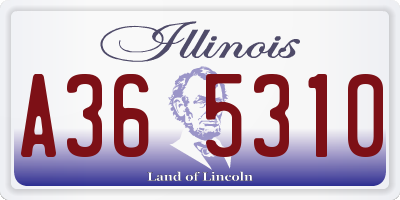 IL license plate A365310