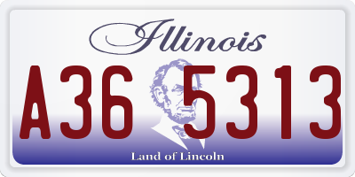 IL license plate A365313