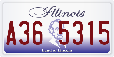 IL license plate A365315