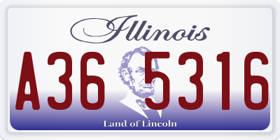 IL license plate A365316