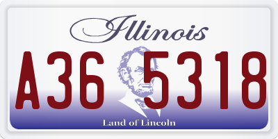 IL license plate A365318