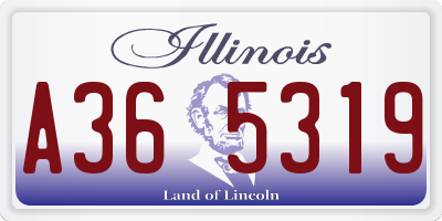 IL license plate A365319