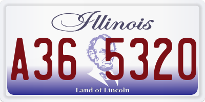IL license plate A365320