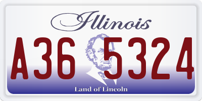 IL license plate A365324