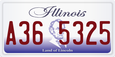 IL license plate A365325
