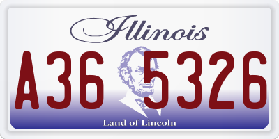 IL license plate A365326