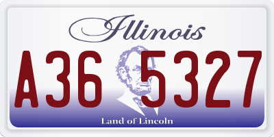 IL license plate A365327