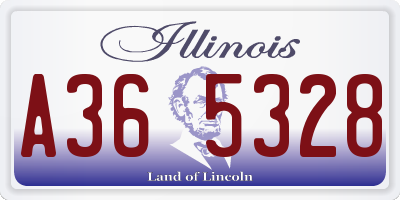 IL license plate A365328