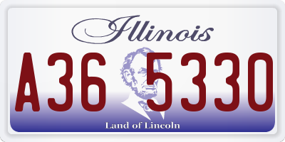 IL license plate A365330