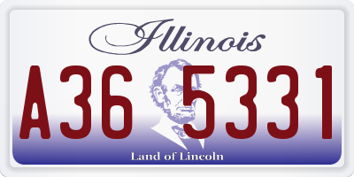 IL license plate A365331