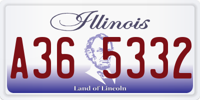 IL license plate A365332