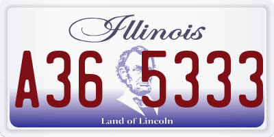 IL license plate A365333