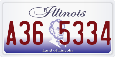 IL license plate A365334