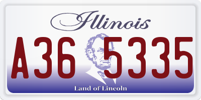 IL license plate A365335