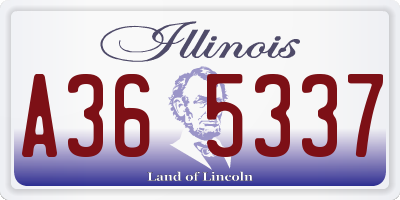 IL license plate A365337