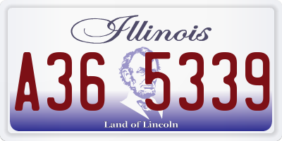 IL license plate A365339