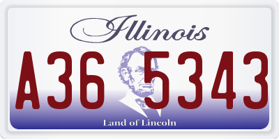 IL license plate A365343