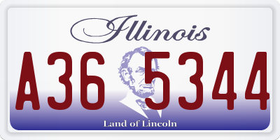 IL license plate A365344