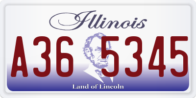 IL license plate A365345