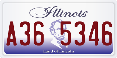 IL license plate A365346