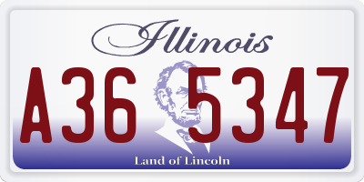 IL license plate A365347