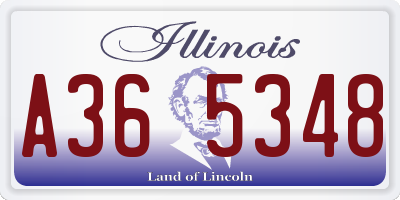 IL license plate A365348